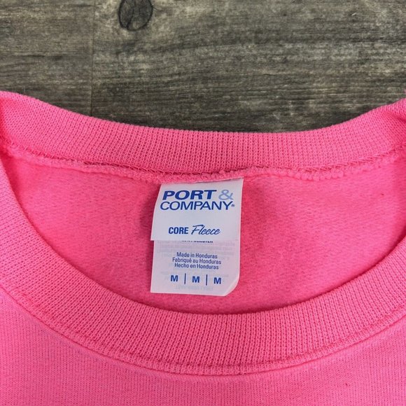 LOVE Chenille Patch Crewneck Sweatshirt Women‎ Size Medium Pink - Picture 4 of 8